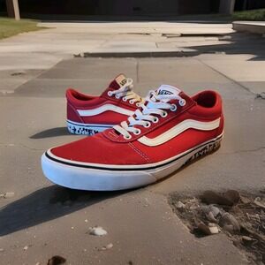 Vans Men's Ward OTW Sidewall Red/White Canvas Skate Shoes - Assorted Sizes-11